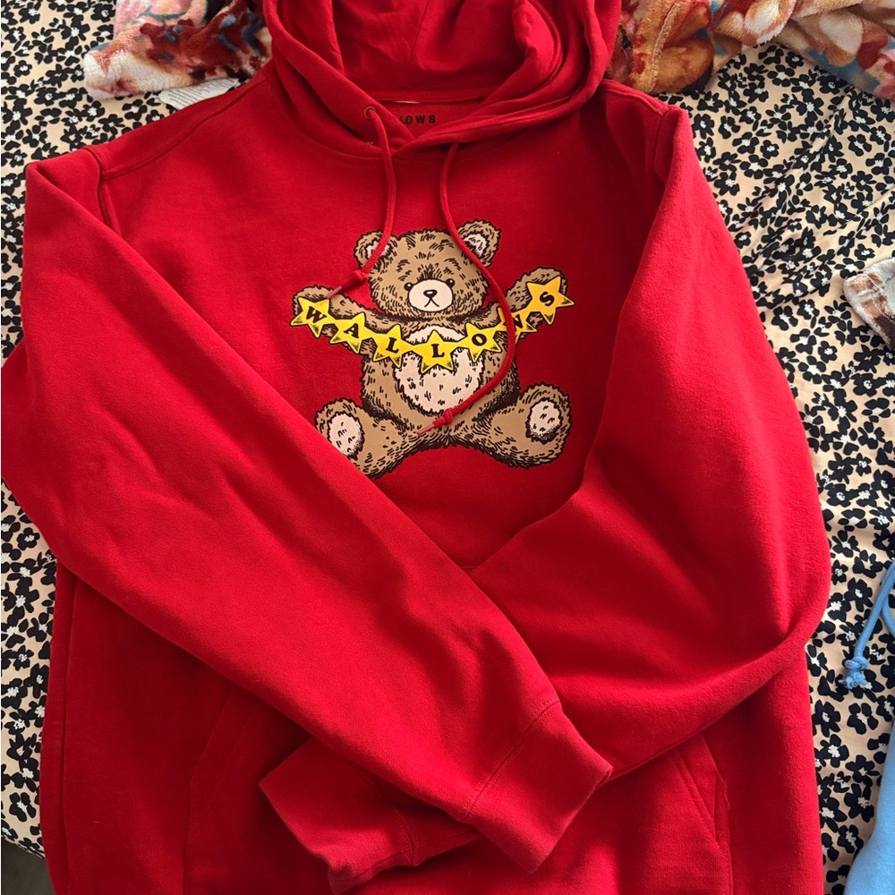 Red Hoodie with Bear Design